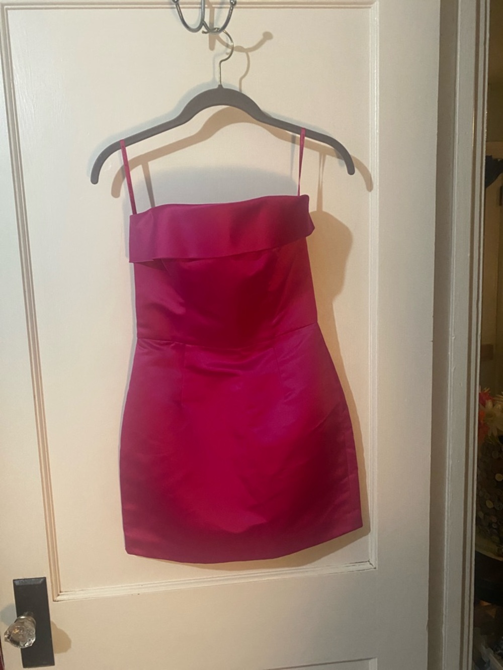 Betsey Johnson Fuchsia Strapless Ruffle Mini Dress